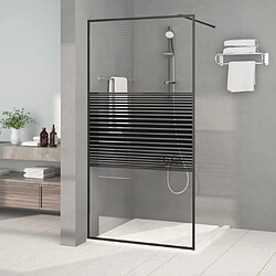 vidaXL Paroi de douche Noir 100x195 cm Verre ESG transparent 