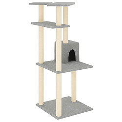 Arbre à chat avec griffoirs,niche pour chat en sisal gris clair 123 cm -MN93268