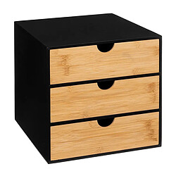 Pegane Organiseur de rangement verticale pour bureau coloris naturel, noir - Longueur 25 x Profondeur 31 x Hauteur 25 cm