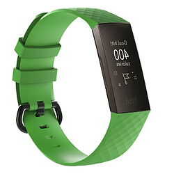 Wewoo Bracelet montre en silicone à motif de diamants pour Fitbit Charge 3 (vert)