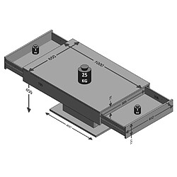 FMD Table basse chêne antique et blanc pas cher