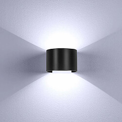 Stoex 12W Applique Murale Led Interieur Lampe de Mur Blanc Froid Moderne Decoration Noir pour Chambre Bureau Salon Salle de bain Couloir