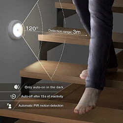 Universal Détecteur de mouvement à bande lumineuse de nuit, lumière LED détecteur de mouvement, allumage/éteinture automatique, adhésif pour armoire LED, lumière directionnelle dans le couloir, chambre à coucher, chambre d'enfant, escalier (3), (blanc)