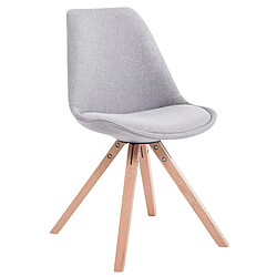 Decoshop26 Lot de 4 chaises de salle à manger design scandinave en tissu gris et pieds en bois clair forme carré 10_0003204