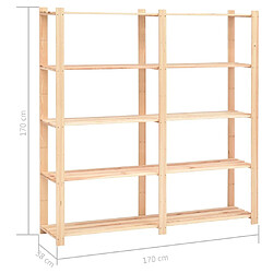 Acheter vidaXL Étagères de rangement à 5 niveaux 2pcs 170x38x170 cm Pin 500 kg