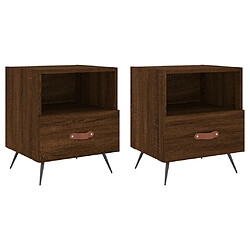 Maison Chic Lot de 2 Tables de chevet - Tables de Nuit chêne marron 40x35x47,5 cm