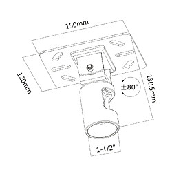 Plaque de fixation pour support TV Maclean, réglable pour grenier, PROFI MARKET SYSTEM, 50kg, MC-886