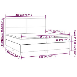 vidaXL Sommier à lattes de lit et matelas Noir 200x200 cm Velours pas cher