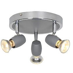 Sampa Luminaire de plafond moderne Alliage 3 ampoules métal gris chromé LED Plafonnier Alliage de la marque Sampa Helios en métal gris chromé, puissance maximale de 50W et u...