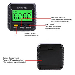 Jauge D'angle Numérique Rétro-éclairé LCD Jauge D'angle Inclinomètre Boîte de Biseau Indicateur Magnétique Portable avec Précision ± 0,1 °