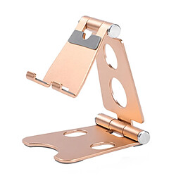 Wewoo Support pour tablette de bureau mobile en alliage d'aluminium ROOSTAND R2 à double pliage paresseuxtaille 6.4x7x9cm Champagne Gold