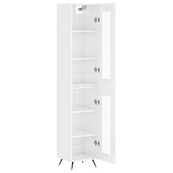 Acheter Maison Chic Buffet,Meuble de Rangement,commode pour salon,Cuisine Blanc brillant 34,5x34x180 cm Bois d'ingénierie -MN15840