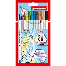 STABILO Feutre pinceau Pen 68 brush, étui en carton de 12 ()