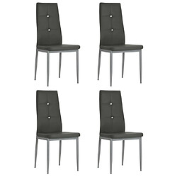 vidaXL Chaises à manger lot de 4 gris similicuir 