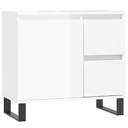 vidaXL Armoire de salle de bain blanc brillant 65x33x60 cm