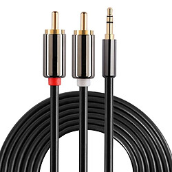 Wewoo Câble or audio Jack 3,5 mm plaqué Jack 3,5 mm vers 2 câbles RCA mâles stéréo