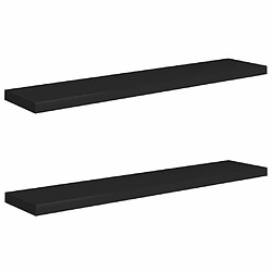 Maison Chic Lot de 2 Étagères murales,Étagère Rangement flottate noir 120x23,5x3,8 cm MDF -MN31478