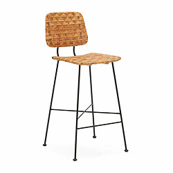 Tabouret Thai Natura Noir Naturel Métal osier 46 x 98 x 47 cm