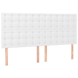 Acheter vidaXL Sommier à lattes de lit avec matelas Blanc 160x200cm Similicuir