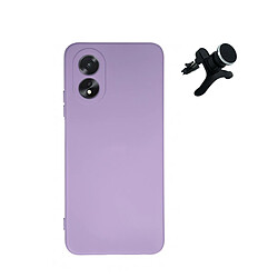 SuppOrt Magnétique renforcé de kit + couvercle de silicone liquide Phonecare pour Oppo A38 4G - Violet 