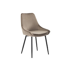 Avis Vente-Unique Lot de 6 chaises - Velours et métal noir - Taupe - MASURIE