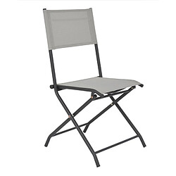 Lot de 6 Chaises de jardin - BOCARNEA - 6 pcs en acier et textilène - Chaises d'extérieur Pliables