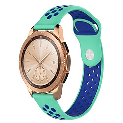 Wewoo Bande de montre couleur double bracelet pour Galaxy 42mm (Cyan) 