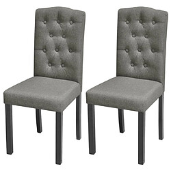 vidaXL Chaises à manger lot de 2 gris tissu