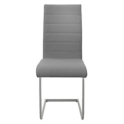 ML-Design Lot de 4 chaises pied luge gris en simili cantilever à dossier haut pour salon