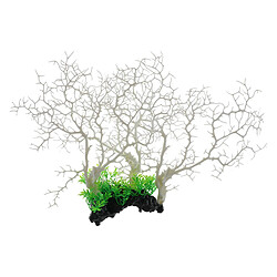 Plantes D'aquarium Ornement D'arbre De Corail Ornement De Décor Sous-marin 15x11 Pouces Blanc