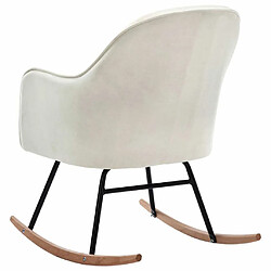 Acheter vidaXL Chaise à bascule Blanc crème Velours