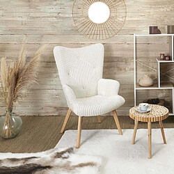 The Home Deco Factory Fauteuil patchwork blanc Helsinki.