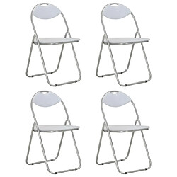 vidaXL Chaises pliantes à manger lot de 4 blanc similicuir 