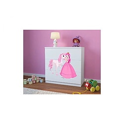 Commode babydreams blanche Princesse et cheval