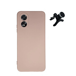 SuppOrt Magnétique renforcé de kit + couvercle de silicone liquide Phonecare pour Oppo A38 4G - rose