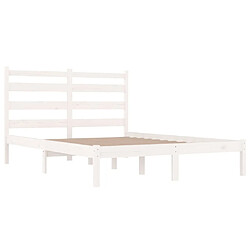 Acheter Maison Chic Lit Moderne Chambre - Cadre/structure de lit pour adulte Blanc Bois de pin massif 140x200 cm -MN56948