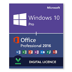 Windows 10 Pro + Microsoft Office 2016 Pro - Licence numérique - Logiciel en téléchargement