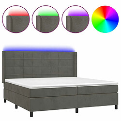 Sommier à lattes,Cadre à lattes de lit pour Adulte matelas et LED Gris foncé 200x200 cm -MN63221