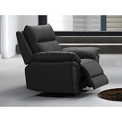 Vente-Unique Fauteuil relax en cuir de buffle PAKITA - Noir 