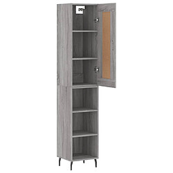 Avis vidaXL Buffet haut Sonoma gris 34,5x34x180 cm Bois d'ingénierie