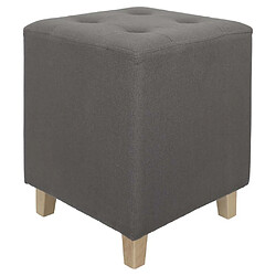 The Home Deco Factory Pouf carré en lin Hippolyte gris.