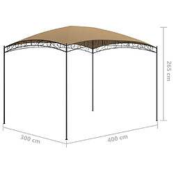 Acheter vidaXL Belvédère 3x4x2,65 m Taupe 180 g/m²