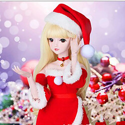 Beau costume de tube de Noël rouge pour une poupée Lolita Night 1/3 BJD