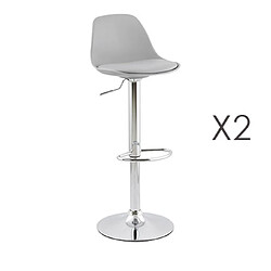 Mes Lot de 2 tabourets de bar design 39x42x104cm GRIS - SUK 