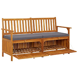 Maison Chic Banc de rangement | Meuble de rangement d'Entrée | Coffres d'Intérieur avec coussin 148 cm Bois d'acacia solide -MN48779 pas cher