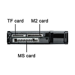 Shot Lecteur de cartes pour Mac et PC USB SD TF M2 MS 4 en 1 Adaptateur (NOIR)