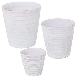 Set de pots de fleurs Alexandra House Living Blanc Céramique (3 Pièces)