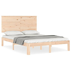 Maison Chic Cadre/structure de lit avec tête de lit pour adulte - Lit Moderne Chambre double bois massif -MN95200