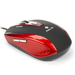 Ratón NGS Redtick/ Hasta 1600 DPI/ Rojo y Negro