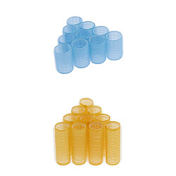 20x Plastique 20 Mm Jaune + 40 Mm Bleu Rouleaux De Cheveux à Prise Automatique